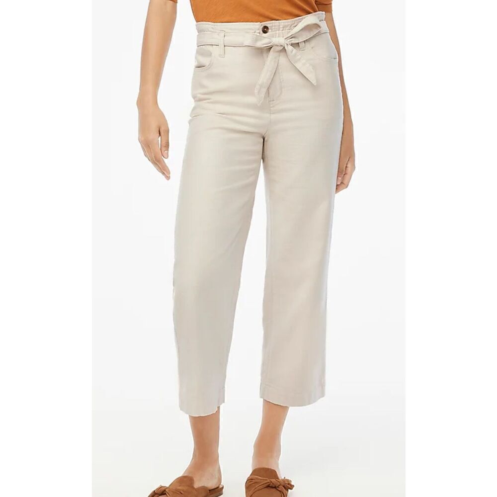 J. Crew Cropped Twill Paper Bag Pants